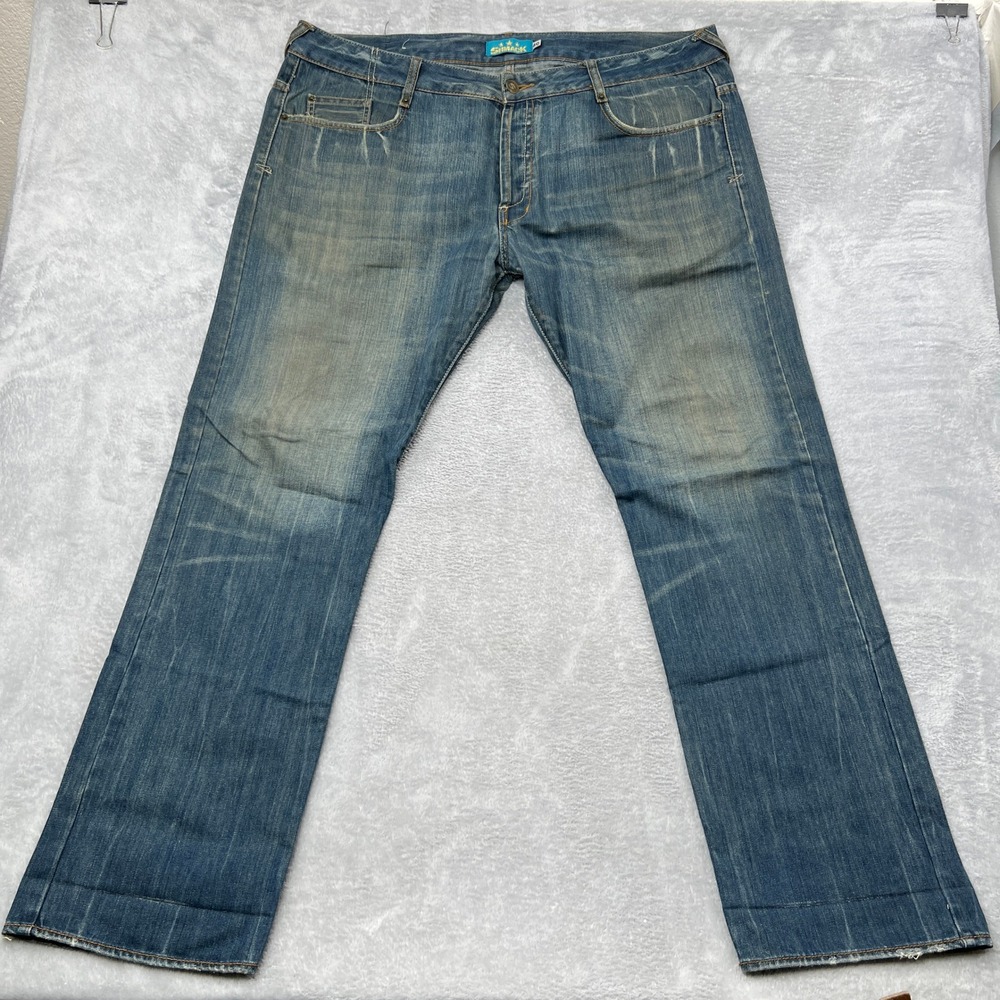 Shmack Streetwear Straight Leg Jeans Size 40 Blue Mens Baggy Y2K Hip Hop Denim